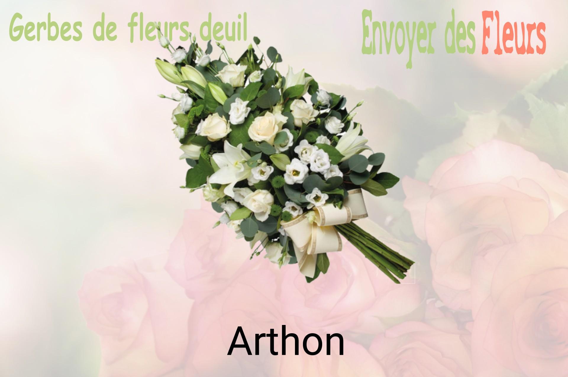 Gerbe de fleurs de deuil livrée à Arthon